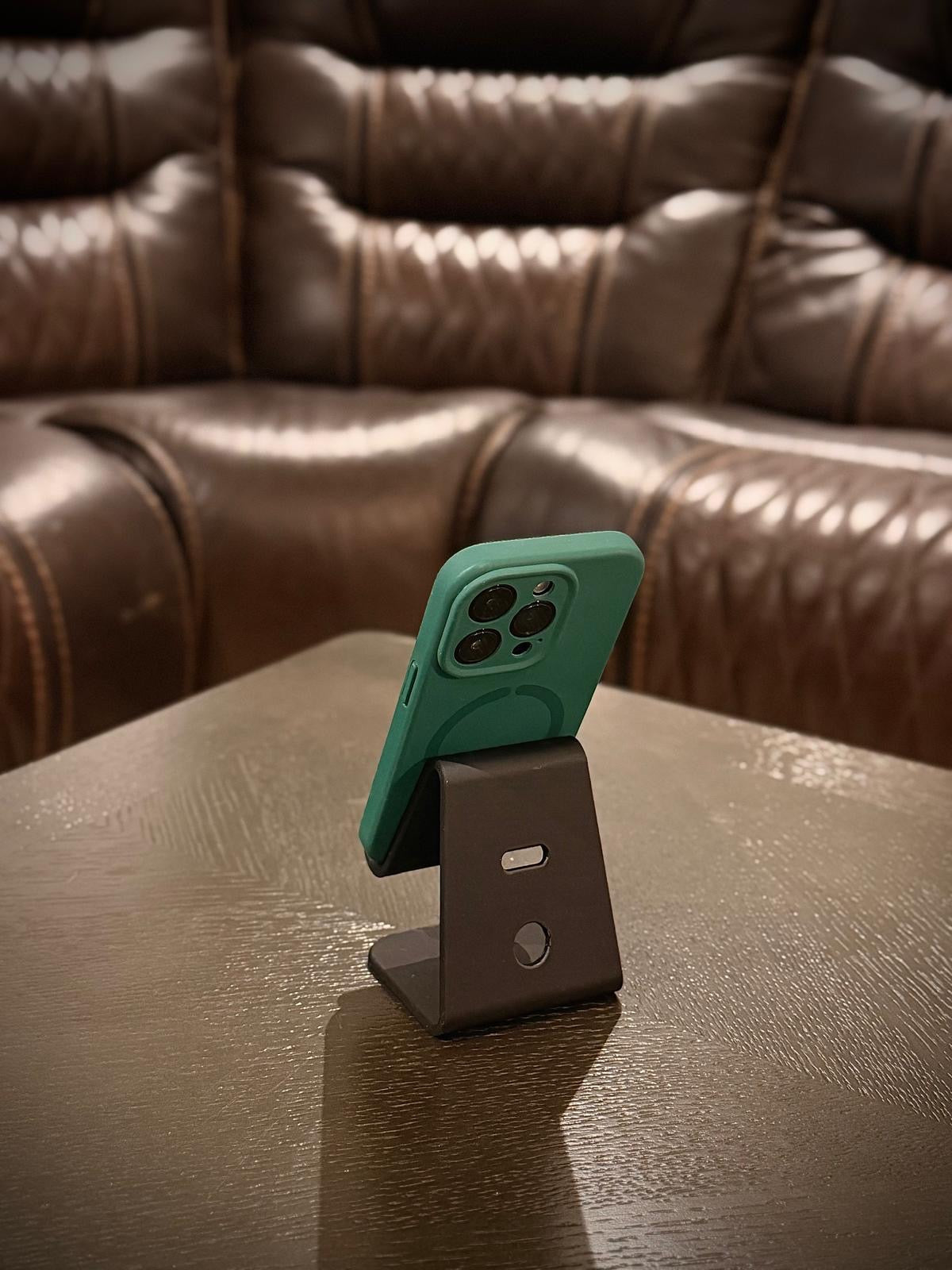 Soporte para móvil y tablet negro mate