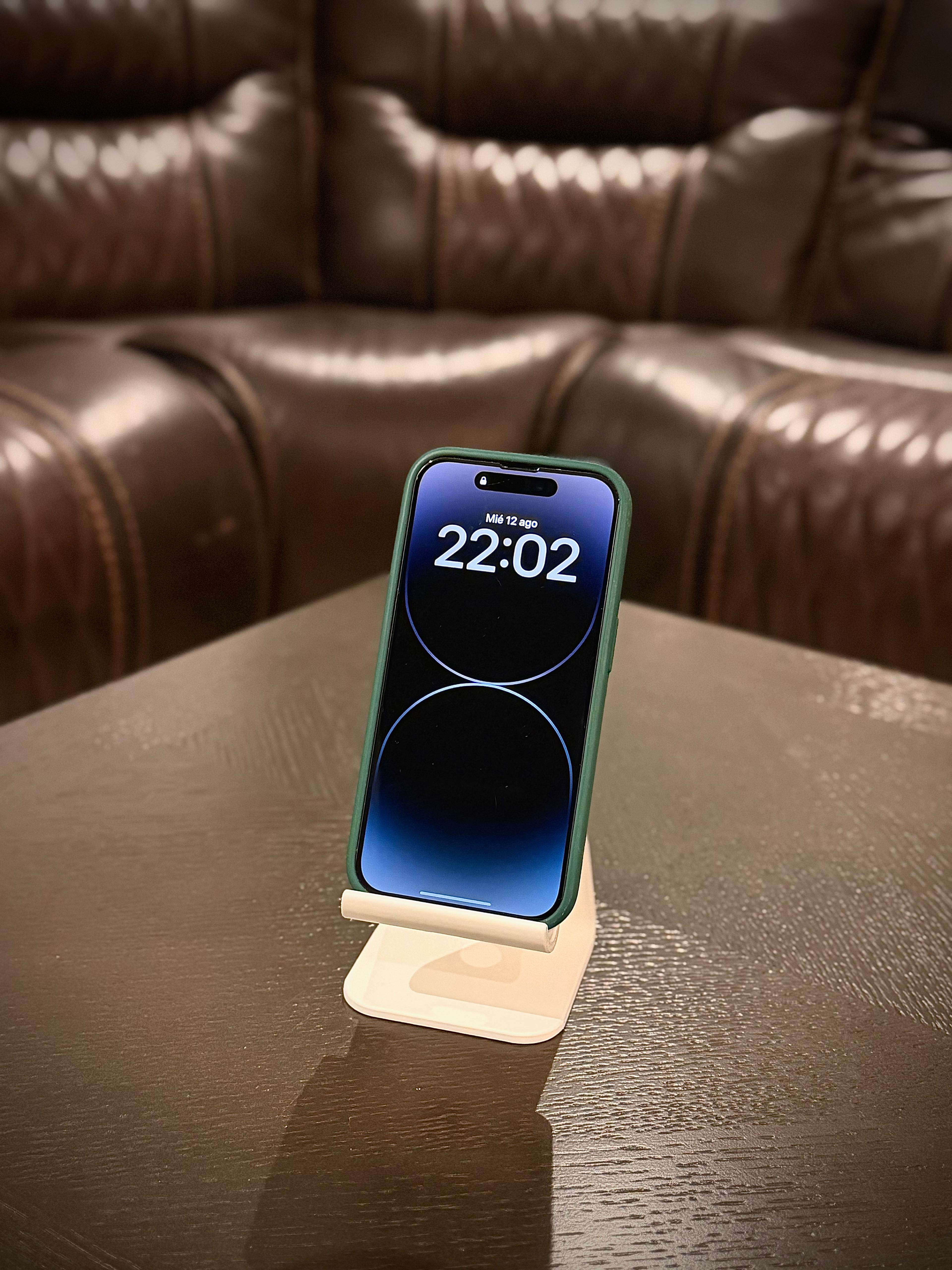 Soporte para móvil o tablet blanco mate