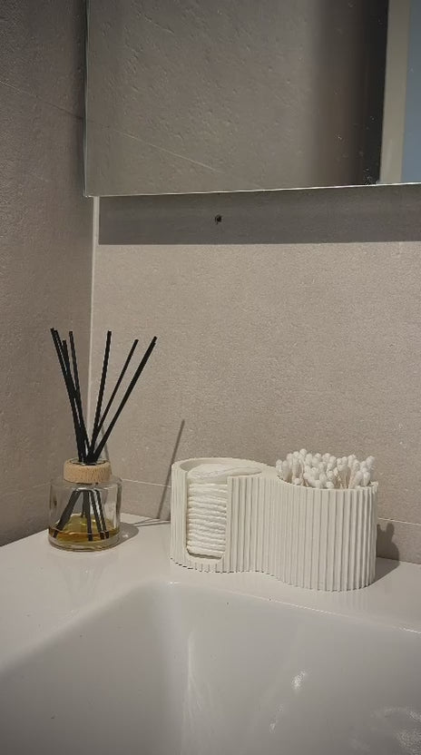 DISPENSADOR DE BASTONCILLOS Y DISCOS DE ALGODÓN