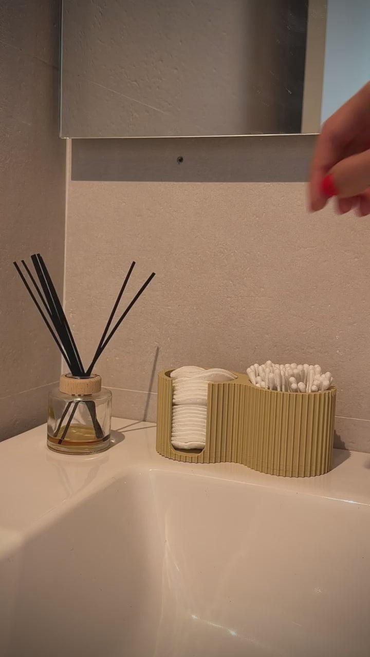 DISPENSADOR DE BASTONCILLOS Y DISCOS DE ALGODÓN