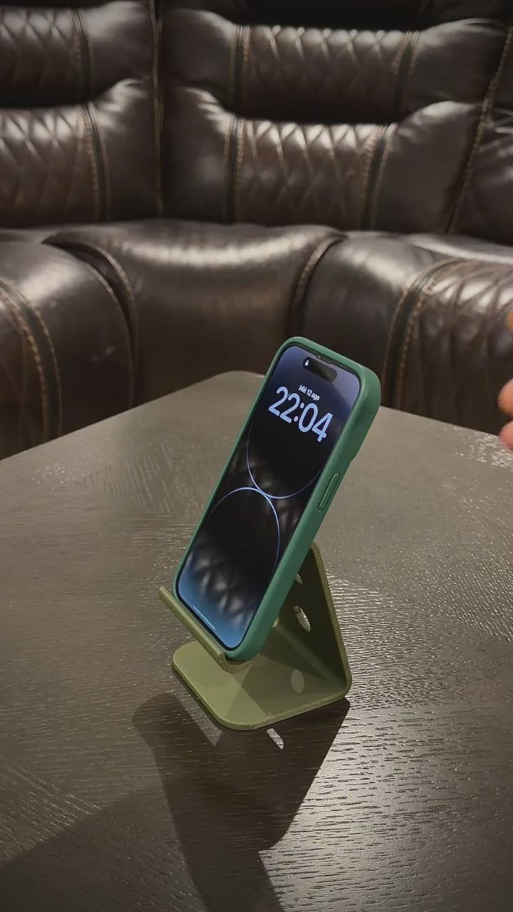 Soporte para móvil y tablet verde mate