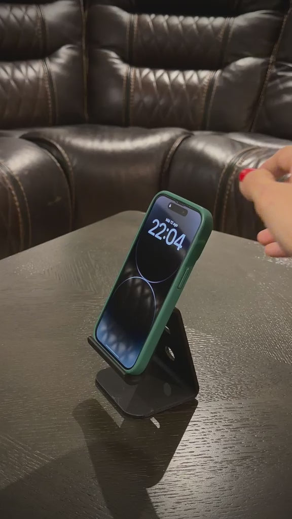 Soporte para móvil y tablet negro mate