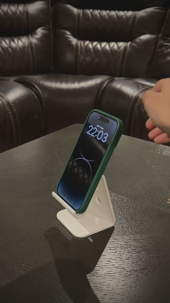 Soporte para móvil o tablet blanco mate